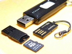 microSD card and adaptors